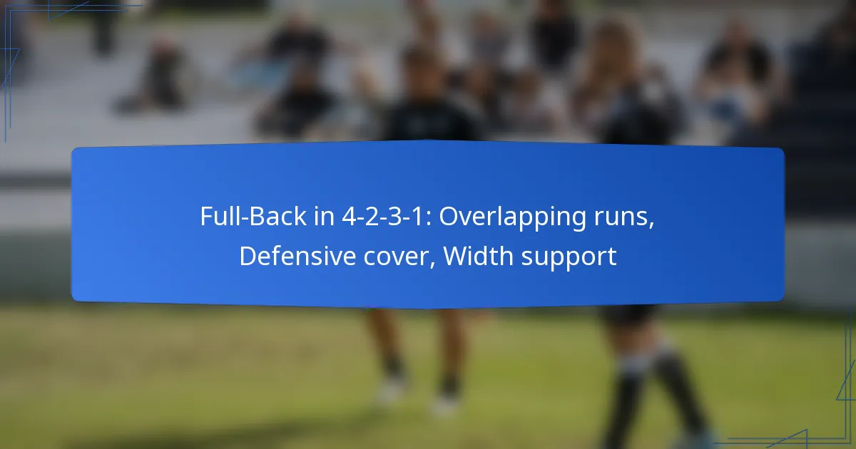 Full-Back in 4-2-3-1: Overlapping runs, Defensive cover, Width support