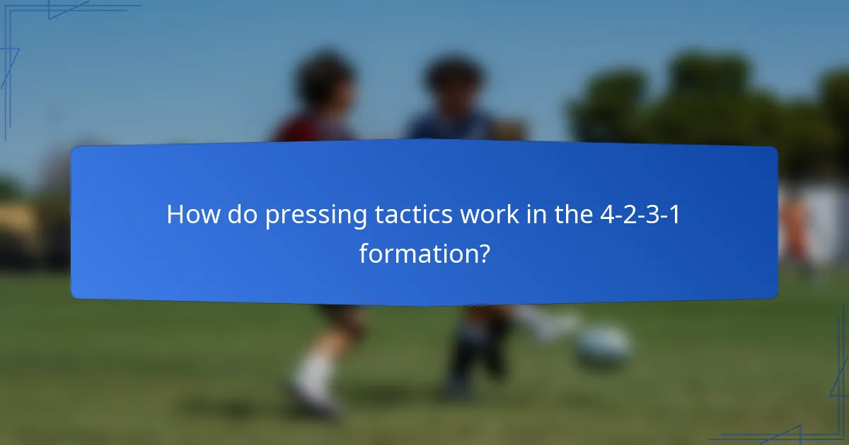 How do pressing tactics work in the 4-2-3-1 formation?