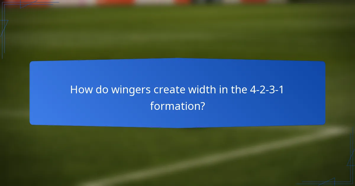 How do wingers create width in the 4-2-3-1 formation?