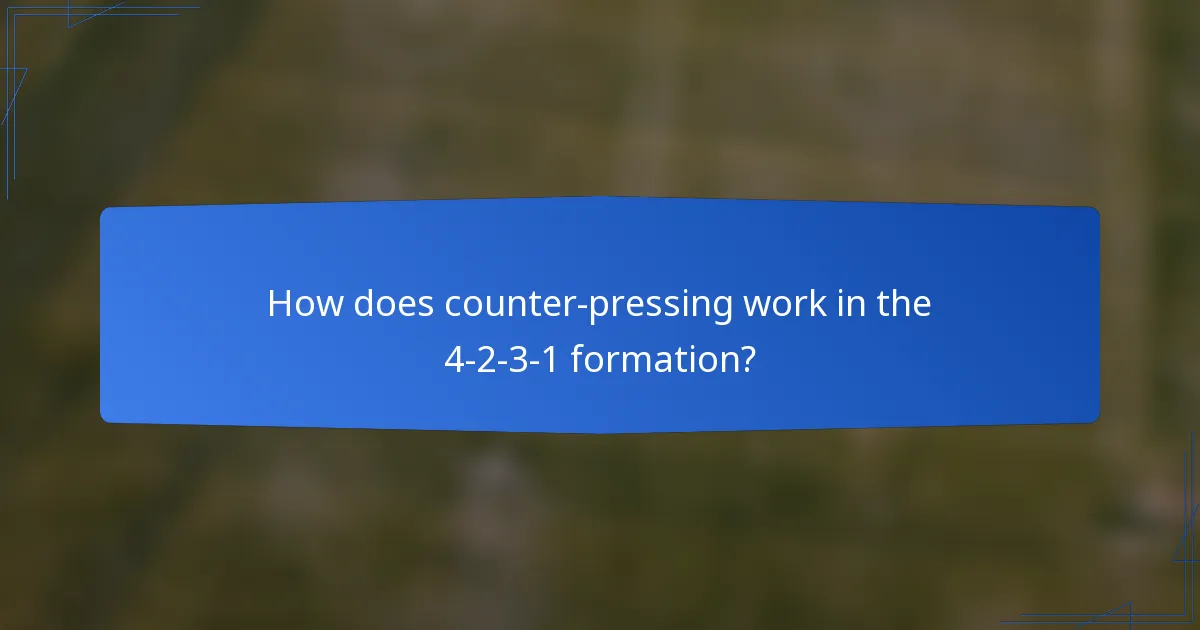 How does counter-pressing work in the 4-2-3-1 formation?