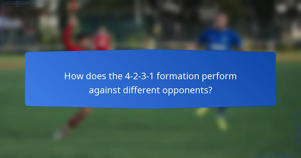 How does the 4-2-3-1 formation perform against different opponents?