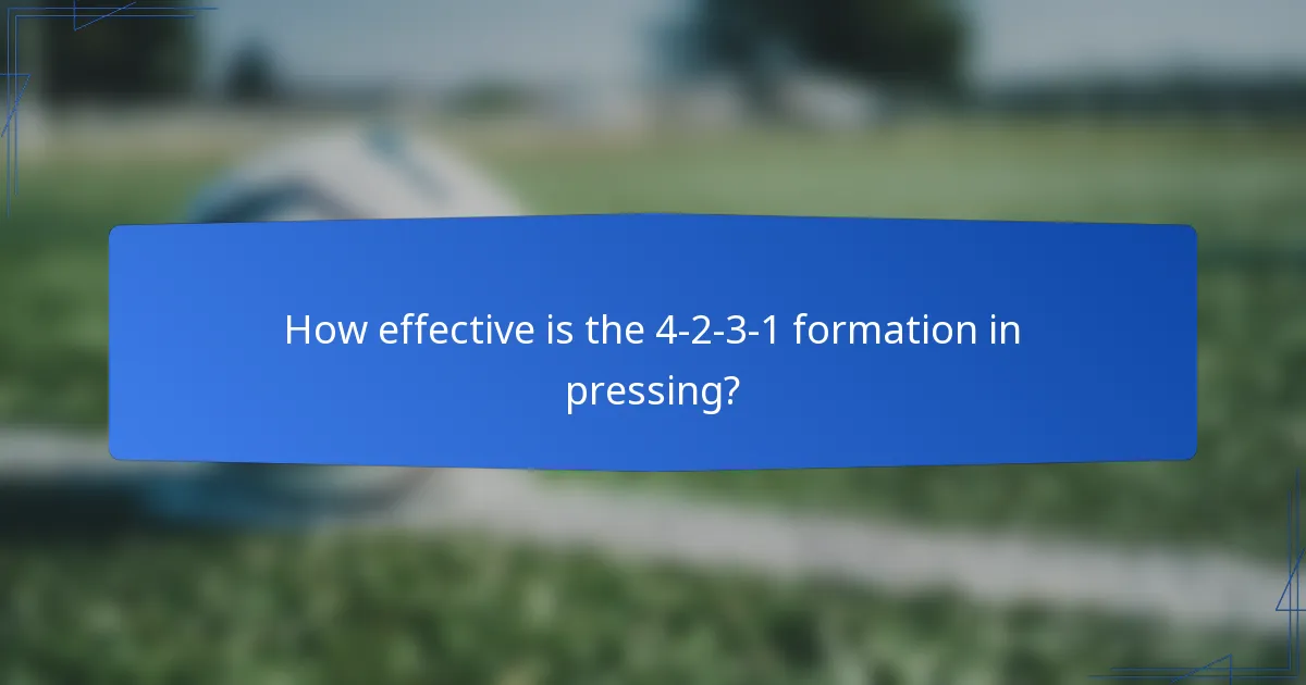 How effective is the 4-2-3-1 formation in pressing?