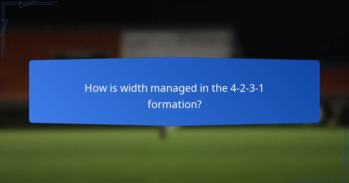 How is width managed in the 4-2-3-1 formation?