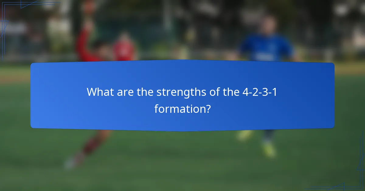 What are the strengths of the 4-2-3-1 formation?