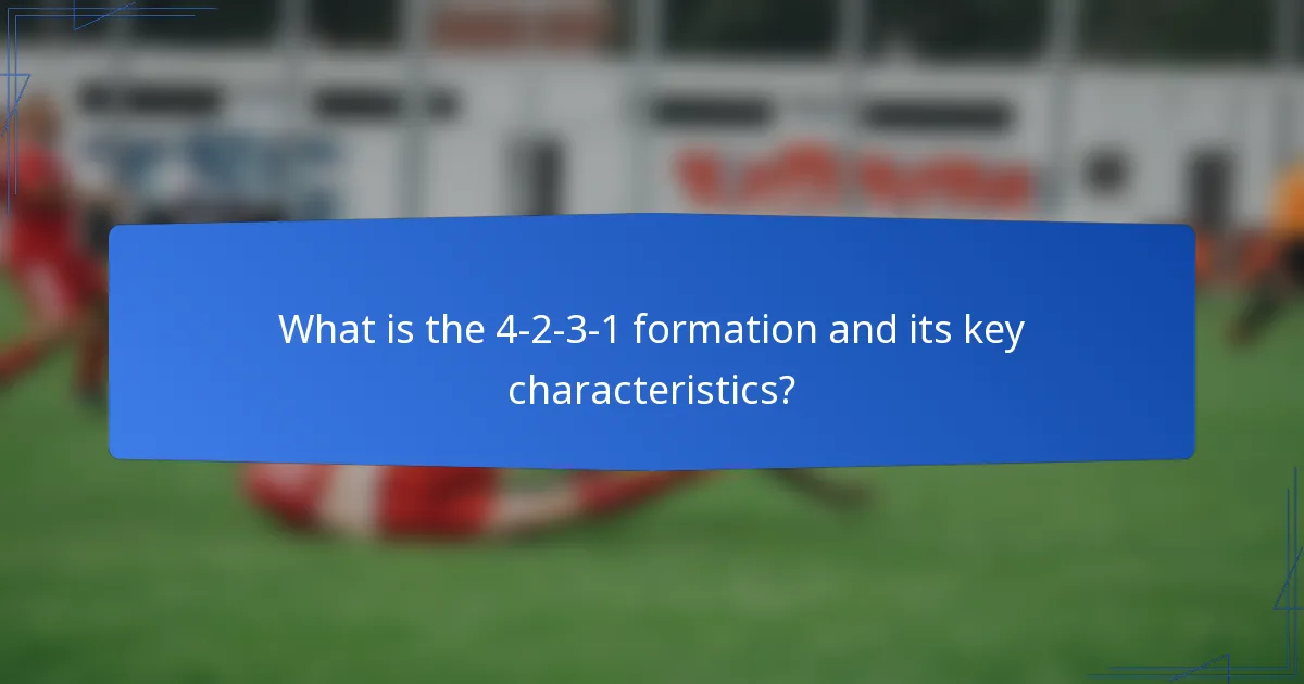What is the 4-2-3-1 formation and its key characteristics?
