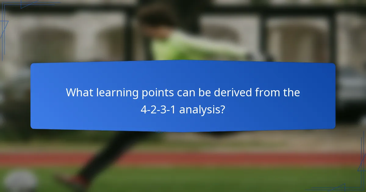 What learning points can be derived from the 4-2-3-1 analysis?